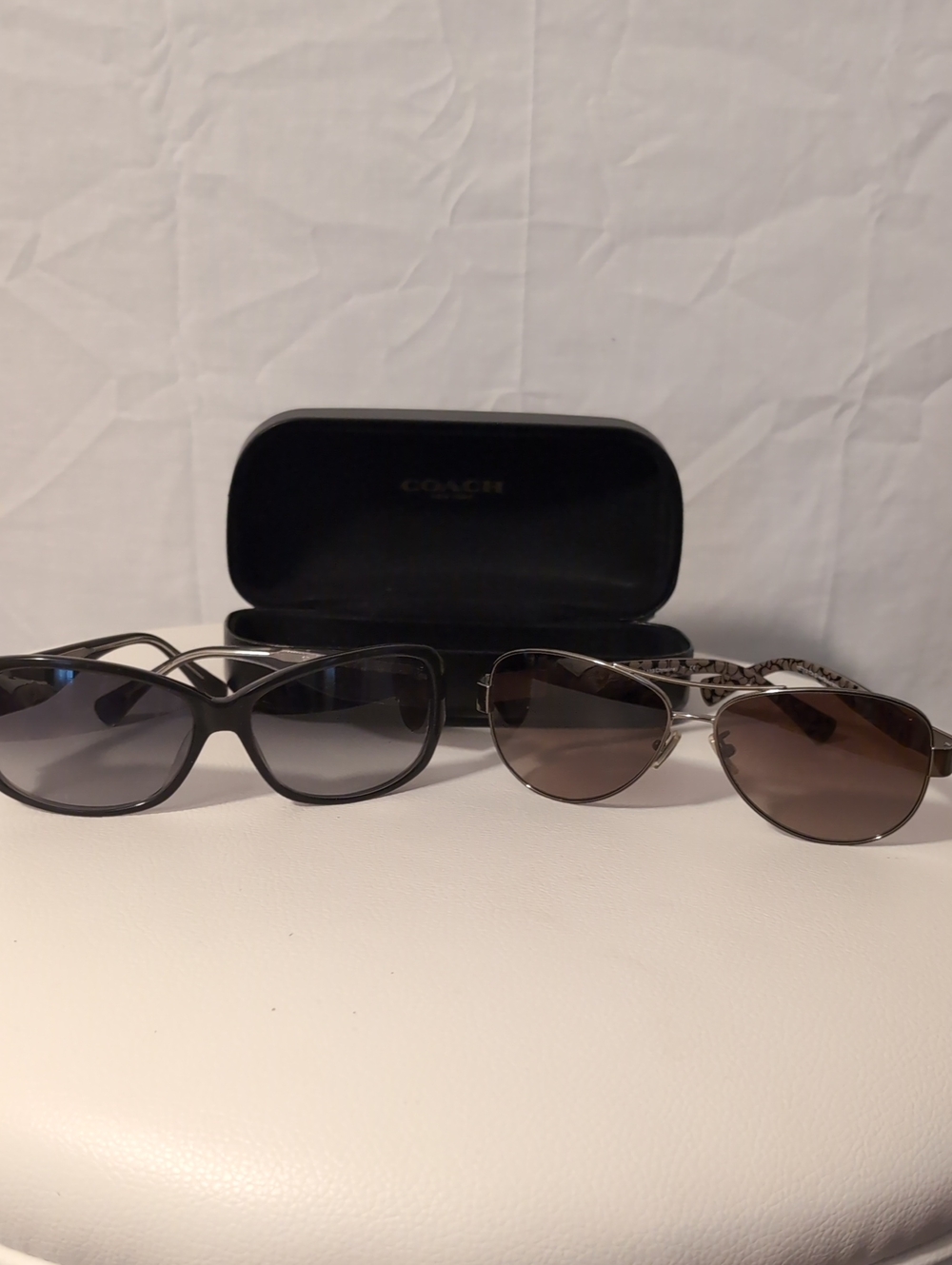 LOT OF 2 Coach Sunglasses Frames + Hardshell Case - READ